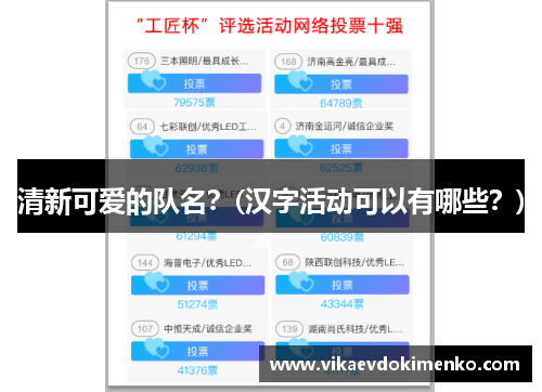 清新可爱的队名？(汉字活动可以有哪些？)